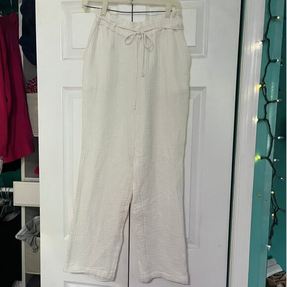 NWOT Billabong White Wander On Paper Bag Pant - Picture 5 of 7